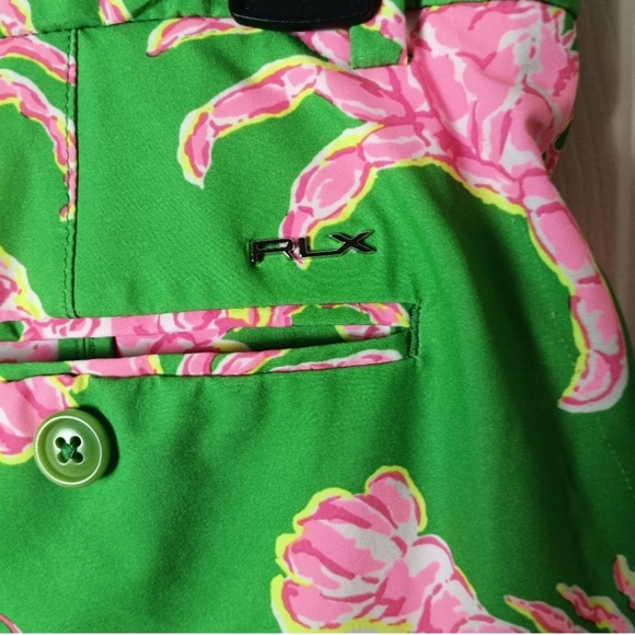 RLX Ralph Lauren Mens Tropical Lobster Golf Shorts Size 32 - Picture 4 of 5